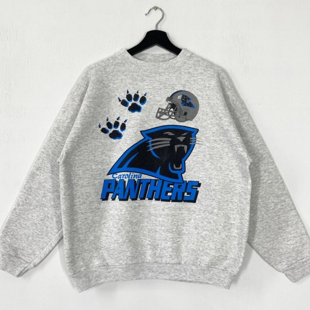 Vintage 90s Carolina Panthers Sweatshirt, Retro Carolina Panthers NFL Football